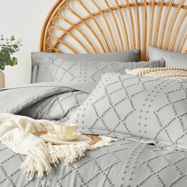 Tufted Boho Comforter Set - Farmhouse Shabby Chic Embroidery Bed Set, Soft Jacquard Comforter, Queen, King - Image 3