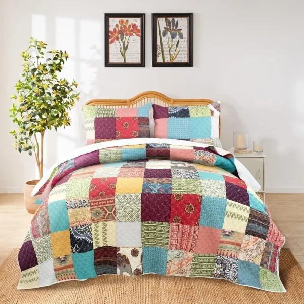Unique Fabric Cotton Lined Blanket Set, 3-piece Set Full/large Size - Image 4