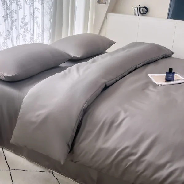 Summer Cool Ice Silk Solid Color Duvet Cover Size Twin/Full/Queen/King